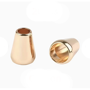85625 Metal Leather Shoe lace ending   13X10mm/2Pcs//Ø5mm   Gold Plated,   ,Material ,, (20 0) ()