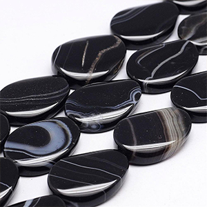 85673 NATURAL AGATE BEADS  FOR JEWELLERY 30X20MM/12PCS//Ø2MM   WHITE COLOR,   ,MATERIAL ,,BEADS (2 0) ()