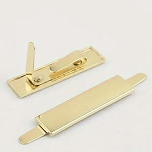 85675 METAL BLANK STAMPS  FOR HANDBAGS 22X8mm/1Pcs/   GOLD PLATED, WITH PRONGS  ,Material ,, (12 8) ()