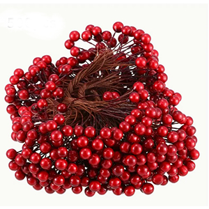 85690 SYNTHETIC DECORATION FLOWERS  FOR DECORATION 8mm//12Pcs/   RED/GOLD,   ,Material ,, (13 0) ()