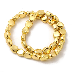 85721 GLASS PEARLS IRREGULAR SHAPE  FOR JEWELLERY 11X10mm/36Pcs//Ø1mm   GOLDEN COLOR,ELECTROPLATED   ,Material GLASS,,BEADS (0 0) ()
