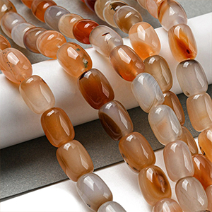 85750 BARREL SHAPE NATURAL AGATE  FOR JEWELLERY 14X10mm/28Pcs//Ø1mm   MULTICOLOR,   ,Material ,,BEADS (4 0) ()