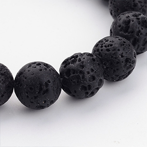85769 NATURAL LAVA ROUND BEADS  FOR JEWELLERY/PATERIMI/MPEGLERIA 18MM/190PCS//Ø1.5MM   BLACK COLOR,   ,MATERIAL ,, (0 0) ()
