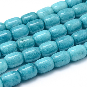 85778 Natural Barrel shape Jade  FOR JEWELLERY/PATERIMI/MPEGLERIA 18X13mm/22Pcs//Ø1mm   BLUE COLOR,   ,Material SEMI PRECIOUS STONES,,BEADS (3 0) ()