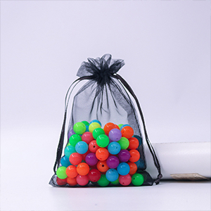 85792 ORGANZA POUCHES  FOR GIFTS 9X7cm/10Pcs/   BLACK COLOR,   ,Material ,, (100 0) ()