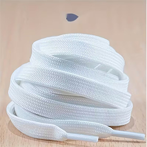 85819 SHOE/TROUSER LACES  FOR SHOES/Trousers 120cm//1Pair/   WHITE COLOR,FLAT Polyester  ,Material , (13 0) ()