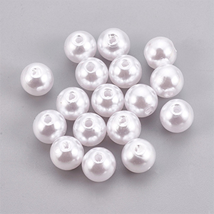 85835 ABS PLASTIC IMITATION PEARLS FOR JEWELLERY/DECORATION 14mm/30Pcs//Ø2.3mm WHITE COLOR, PEARLS ,Material ,,BEADS (39 20) ()