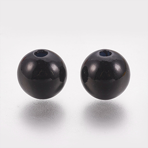 85840 ACRYLIC ROUND BEADS  FOR JEWELLERY 14mm/30Pcs//Ø2.3mm   BLACK COLOR,   ,Material ,,BEADS (24 10) ()