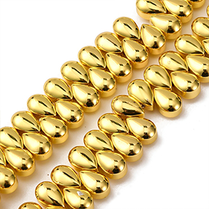 85842 TEARDROP SHAPE GLASS BEADS  FOR JEWELLERY 12X10MM/55PCS/   GOLDEN COLOR,ELECTROPLATED   ,MATERIAL GLASS,,BEADS (5 0) ()