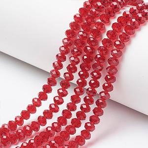 85882 RONDELLE GLASS BEADS  FOR JEWELLERY 3X2mm/135Pcs/   RED COLOR,ELECTROPLATED FACETED  ,Material GLASS,,BEADS (20 0) ()