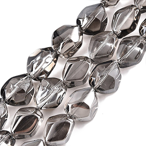 85904 ΓΥΑΛΙΝΕΣ ΧΑΝΤΡΕΣ ΓΙΑ ΚΟΣΜΗΜΑ 12X10mm/~55Τεμ. ΓΚΡΙΖΟ ΧΡΩΜΑ,ELECTROPLATED ,ΣΥΝΘΕΣΗ ΓΥΑΛΙ,ΧΑΝΤΡΑ (1 4) (0gr) ()