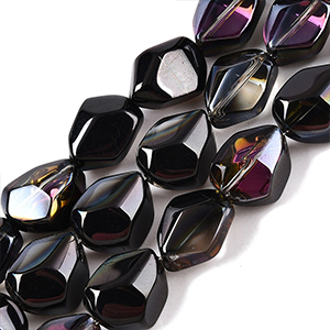 85905 ΓΥΑΛΙΝΕΣ ΧΑΝΤΡΕΣ ΓΙΑ ΚΟΣΜΗΜΑ 12X10mm/~55Τεμ. ΜΑΥΡΟ ΧΡΩΜΑ,ELECTROPLATED ,ΣΥΝΘΕΣΗ ΓΥΑΛΙ,ΧΑΝΤΡΑ (3 4) (0gr) ()