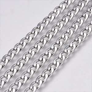 85934 STAINLESS STEEL CURB CHAIN  FOR JEWELLERY 6.5X5mm/1Meters/   STAINLESS STEEL COLOR, PER METER  ,Material ,, (0 0) ()