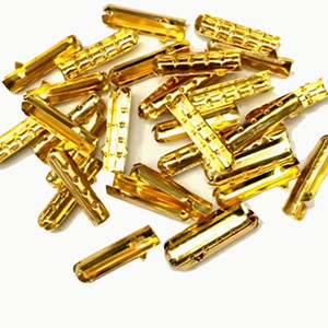 85947 SHOELACE ENDINGS FOR SHOES 20X4mm/10Pcs/ GOLD PLATED, ,Material ,, (20 0) ()