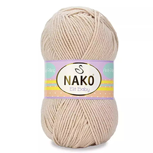85959 NAKO ELIT BABY YARN  FOR Baby Clothes/Blankets 100gr/250Meters/  (Nako) 1204-BEIGE, Acrylic  ,Material ,ALL SEASONS, (15 5) ()