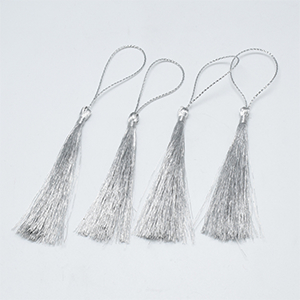 86102 TEXTILE TASSELS WITH HOOK  FOR JEWELLERY/DECORATION 80mm//5Pcs/   PLATINUM COLOR,   ,Material ,, (59 16) ()