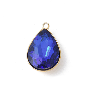 86119 STAINLESS STEEL TEARDROP CHARMS WITH CUBIC ZIRCONIA  FOR JEWELLERY 17X11mm/1Pcs/  (18K) GOLD PLATED,   ,Material Ανοξείδωτο Ατσάλι 304,,BEADS (10 8) ()