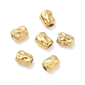 86177 STAINLESS STEEL COLUMN BEADS  FOR JEWELLERY 6X4mm/5Pcs//Ø1.8mm  (18K) GOLD PLATED,   ,Material Ανοξείδωτο Ατσάλι 304,,BEADS (30 10) ()