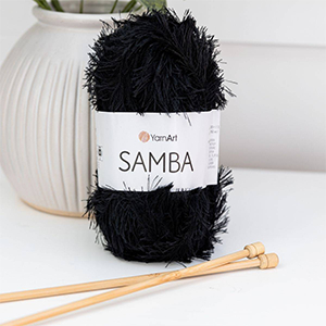 86198 YARNART SAMBA  FOR HANDBAGS 100gr/150Meters/   02-BLACK, Polyester  ,Material ,, (12 5) ()