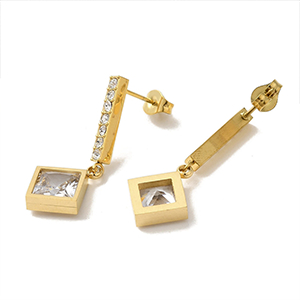 86209 STAINLESS STEEL EARRING STUDS  FOR JEWELLERY 20mm//1Pair/  (18K) GOLD PLATED,   ,Material Ανοξείδωτο Ατσάλι 304,, (5 0) ()