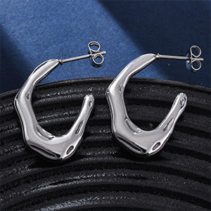 86229 STAINLESS STEEL EARRING STUDS  FOR JEWELLERY 25X18mm/1Pair/  (PVD) Steel COLOR,   ,Material Ανοξείδωτο Ατσάλι 304,, (6 0) ()