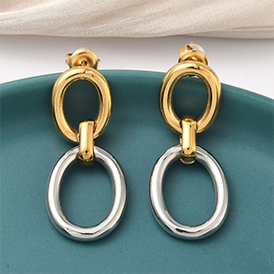 86230 STAINLESS STEEL EARRING STUDS  FOR JEWELLERY 38X18mm/1Pair/  (IP) MULTICOLOR,   ,Material Ανοξείδωτο Ατσάλι 304,, (6 0) ()