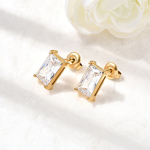 86231 STAINLESS STEEL EARRING STUDS  FOR JEWELLERY 12mm//1Pair/  (18K) GOLD PLATED,   ,Material Ανοξείδωτο Ατσάλι 304,, (5 0) ()