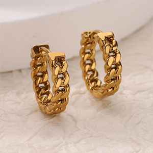 86239 STAINLESS STEEL EARRING STUDS  FOR JEWELLERY 16mm//1Pair/  (18K) GOLD PLATED,   ,Material Ανοξείδωτο Ατσάλι 304,, (10 0) ()