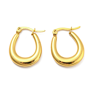 86274 STAINLESS STEEL EARRING HOOKS  FOR JEWELLERY 23mm//1Pair/  (PVD) GOLD PLATED,   ,Material Ανοξείδωτο Ατσάλι 304,, (20 0) ()