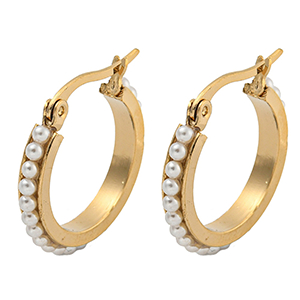 86285 304 ΑΤΣΑΛΙΝΑ ΣΚΟΥΛΑΡΙΚΙΑ ΚΡΙΚΟΣ (HOOP)  ΓΙΑ ΚΟΣΜΗΜΑ 22mm//1Ζευγ.  (PVD) ΕΠΙΧΡΥΣΟ ΧΡΩΜΑ, ΜΕ ΖΙΡΚΟΝΙΑ/MICROPAVE  ,ΣΥΝΘΕΣΗ Ανοξείδωτο Ατσάλι 304, (10 0) (0gr) ()