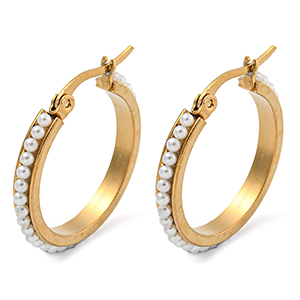 86286 304 ΑΤΣΑΛΙΝΑ ΣΚΟΥΛΑΡΙΚΙΑ ΚΡΙΚΟΣ (HOOP)  ΓΙΑ ΚΟΣΜΗΜΑ 24mm//1Ζευγ.  (PVD) ΕΠΙΧΡΥΣΟ ΧΡΩΜΑ, ΜΕ ΖΙΡΚΟΝΙΑ/MICROPAVE  ,ΣΥΝΘΕΣΗ Ανοξείδωτο Ατσάλι 304, (10 0) (0gr) ()