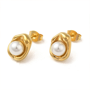 86288 ΑΤΣΑΛΙΝΑ ΣΚΟΥΛΑΡΙΚΙΑ ΒΙΔΑ  ΓΙΑ ΚΟΣΜΗΜΑ 12mm//1Ζευγ.  (PVD) ΕΠΙΧΡΥΣΟ ΧΡΩΜΑ, ΜΕ ΠΕΡΛΕΣ  ,ΣΥΝΘΕΣΗ Ανοξείδωτο Ατσάλι 304, (24 0) (0gr) ()