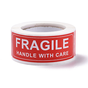 86308 FRAGILE ADHESIVE LABELS  FOR DECORATION 75X2.5cm/150Pcs/   RED COLOR,   ,Material ,Packaging,HOTFIX (20 0) ()