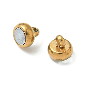 86318 STAINLESS STEEL MAGNETIC CLASPS  FOR JEWELLERY 11mm//1Pair/  (IP) GOLD PLATED,   ,Material Ανοξείδωτο Ατσάλι 304,, (12 8) ()