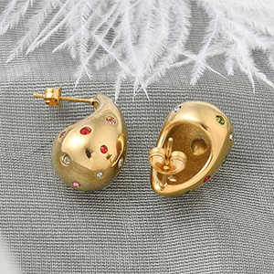 86325 ΑΤΣΑΛΙΝΑ ΣΚΟΥΛΑΡΙΚΙΑ ΒΙΔΑ ΜΕ ΖΙΡΓΚΟΝ ΓΙΑ ΚΟΣΜΗΜΑ 22X13mm/1Ζευγ. (18K) ΕΠΙΧΡΥΣΟ ΧΡΩΜΑ, ,ΣΥΝΘΕΣΗ Ανοξείδωτο Ατσάλι 304, (3 0) (0gr) ()