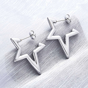 86326 MICROPAVE STAINLESS STEEL EARRING STUDS  FOR JEWELLERY 29X24mm/1Pair/   Steel COLOR,   ,Material Ανοξείδωτο Ατσάλι 304,, (6 0) ()