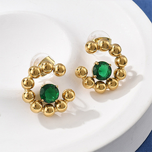 86341 ΑΤΣΑΛΙΝΑ ΣΚΟΥΛΑΡΙΚΙΑ ΒΙΔΑ ΜΕ ΖΙΡΓΚΟΝ ΓΙΑ ΚΟΣΜΗΜΑ 18X16mm/1Ζευγ. (18K) ΕΠΙΧΡΥΣΟ ΧΡΩΜΑ, ΜΕ ΠΕΡΛΕΣ ,ΣΥΝΘΕΣΗ Ανοξείδωτο Ατσάλι 304, (5 0) (0gr) ()