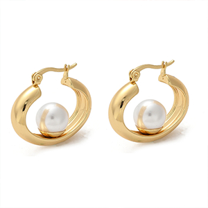 86343 304 ΑΤΣΑΛΙΝΑ ΣΚΟΥΛΑΡΙΚΙΑ ΚΡΙΚΟΣ (HOOP) ΓΙΑ ΚΟΣΜΗΜΑ 27X23mm/1Ζευγ. (IP) ΕΠΙΧΡΥΣΟ ΧΡΩΜΑ, ΜΕ ΠΕΡΛΕΣ ,ΣΥΝΘΕΣΗ Ανοξείδωτο Ατσάλι 304, (6 0) (0gr) ()