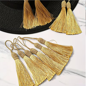 86359  Christmas twin Tassels  FOR Charms/DECORATION 85mm//1Pcs/   BEIGE COLOR, RAYON  ,Material Rayon,CHRISTMAS, (20 0) ()