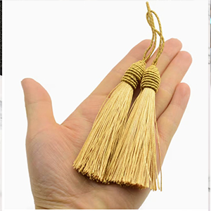 86360 Christmas twin Tassels FOR Charms/DECORATION 85mm//1Pcs/ DARK BEIGE COLOR, RAYON ,Material Rayon,CHRISTMAS, (10 0) ()