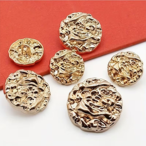 86362 ALLOY SHANK BUTTONS  FOR SEWING 23mm//4Pcs/   GOLD PLATED, WITH LOOP  ,Material ,, (12 0) ()