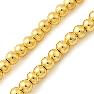 86381 ROUND GLASS BEADS  FOR JEWELLERY 4.5mm/108Pcs//Ø1mm   GOLDEN COLOR,ELECTROPLATED   ,Material GLASS,,BEADS (6 4) ()