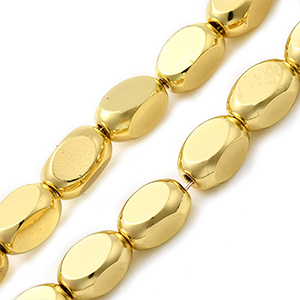 86384 GLASS BEADS  FOR JEWELLERY 8X5mm/49Pcs//Ø1mm   GOLDEN COLOR,ELECTROPLATED   ,Material GLASS,,BEADS (6 4) ()