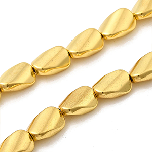 86387 GLASS BEADS  FOR JEWELLERY 9X6mm/47Pcs//Ø1mm   GOLDEN COLOR,ELECTROPLATED   ,Material GLASS,,BEADS (6 4) ()