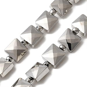 86390 ΤΕΤΡΑΓΩΝΕΣ ΓΥΑΛΙΝΕΣ ΧΑΝΤΡΕΣ  ΓΙΑ ΚΟΣΜΗΜΑ 8X8mm/Ø1mm/~37Τεμ.   ΜΕΤΑΛΛΙΚΟ ΧΡΩΜΑ,ELECTROPLATED   ,ΣΥΝΘΕΣΗ ΓΥΑΛΙ,ΧΑΝΤΡΑ (6 4) (0gr) ()