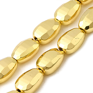 86392 GLASS BEADS  FOR JEWELLERY 9X6mm/45Pcs//Ø1mm   GOLDEN COLOR,ELECTROPLATED   ,Material GLASS,,BEADS (6 4) ()