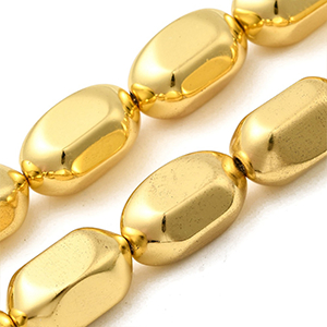 86393 GLASS BEADS  FOR JEWELLERY 20X11mm/21Pcs//Ø1mm   GOLDEN COLOR,ELECTROPLATED   ,Material GLASS,,BEADS (6 4) ()