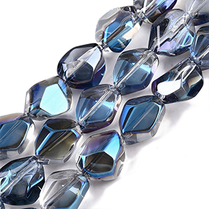 86405 ΓΥΑΛΙΝΕΣ ΧΑΝΤΡΕΣ  ΓΙΑ ΚΟΣΜΗΜΑ 12X10mm/Ø1mm/~55Τεμ.   ΜΠΛΕ ΧΡΩΜΑ,ELECTROPLATED   ,ΣΥΝΘΕΣΗ ΓΥΑΛΙ,ΧΑΝΤΡΑ (6 3) (0gr) ()