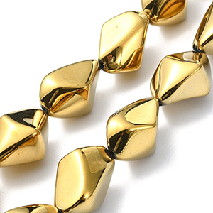 86408 GLASS BEADS  FOR JEWELLERY 22X13mm/30Pcs//Ø1.4mm   GOLDEN COLOR,ELECTROPLATED   ,Material GLASS,,BEADS (5 3) ()
