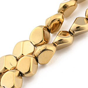 86410 GLASS BEADS  FOR JEWELLERY 8X7mm/90Pcs//Ø1.4mm   GOLDEN COLOR,ELECTROPLATED   ,Material GLASS,,BEADS (6 4) ()